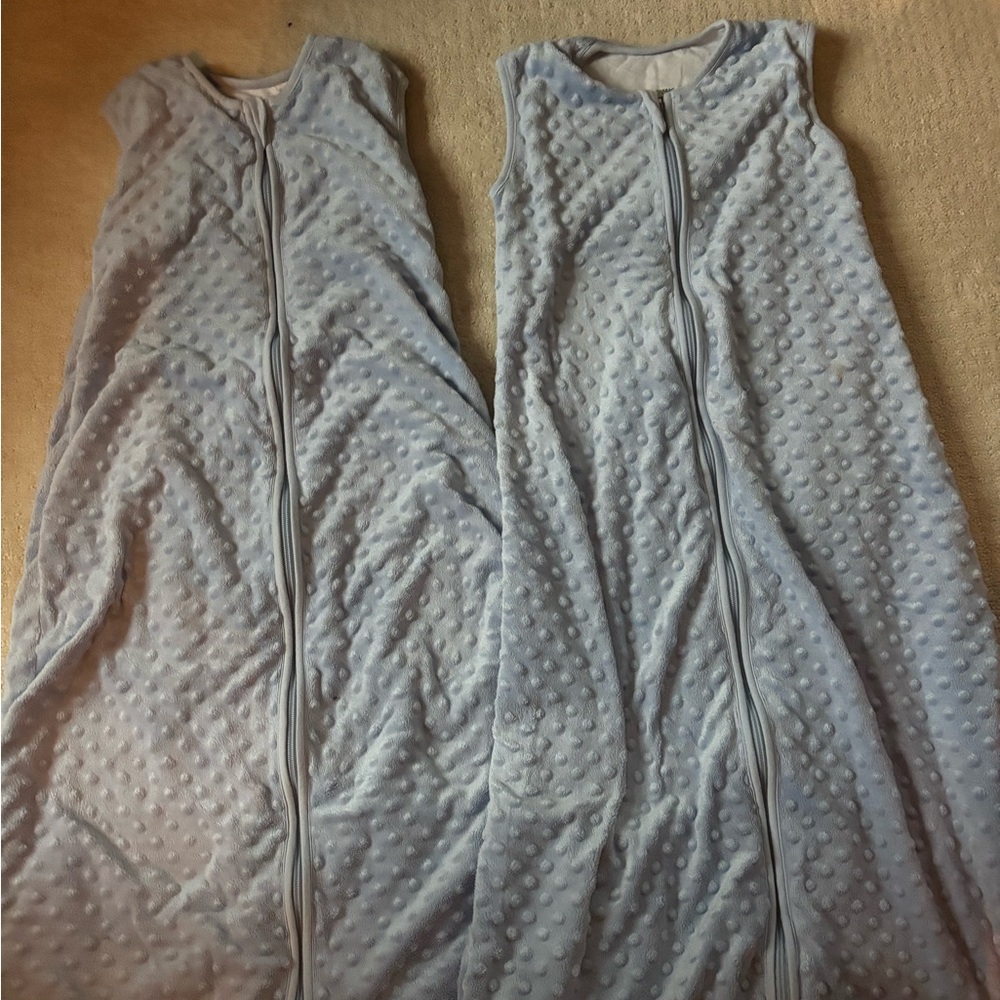 Toddler Minky Blue Textured Sleep sack